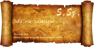 Séra Szabina névjegykártya