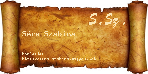 Séra Szabina névjegykártya